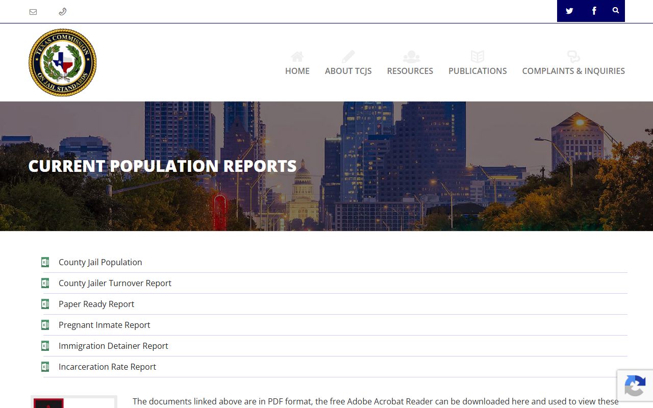 Camp County inmate population source on the Texas Commission on Jail Standards population reports page